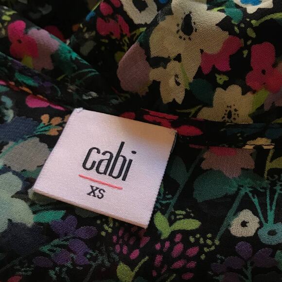 CAbi Green Fiesta V Neck Floral Midi Dress - Picture 9 of 11